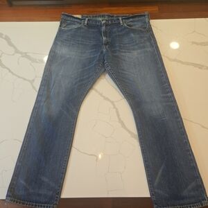 Ralph Lauren Varick Slim Straight Jeans Medium Blue Wash Mens Size 38×30
